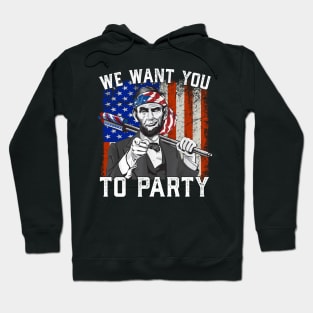 Abraham Lincoln 4th Of July Shirt Men American USA Flag Hoodie